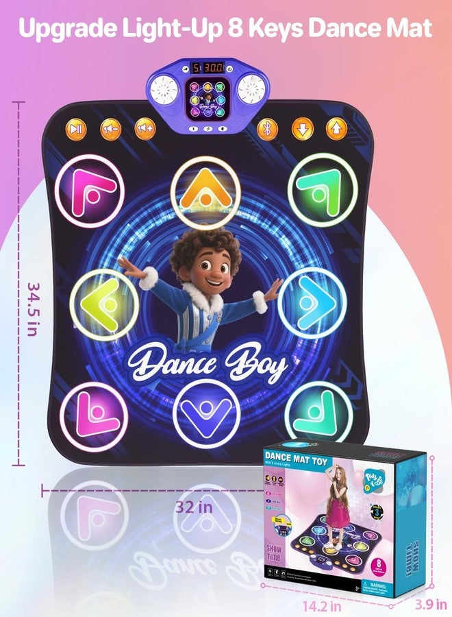 TooLion Dance Mat Toys for 3-12 Year Old Kids,Bluetooth Dance Pad with Light-Up 8 Keys,Interactive Dance Game with 4 Modes,Non-Slip & Built-in Music,Christmas Birthday Gift for Boys,Girls - Image 4